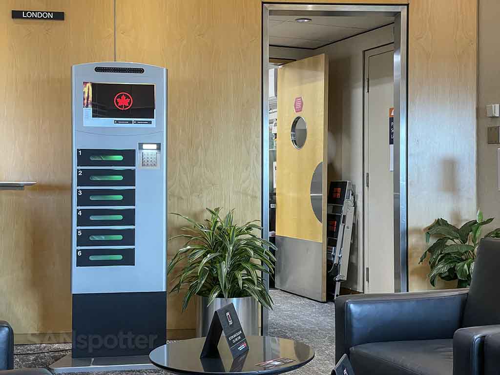 Air Canada lounge YEG charging station