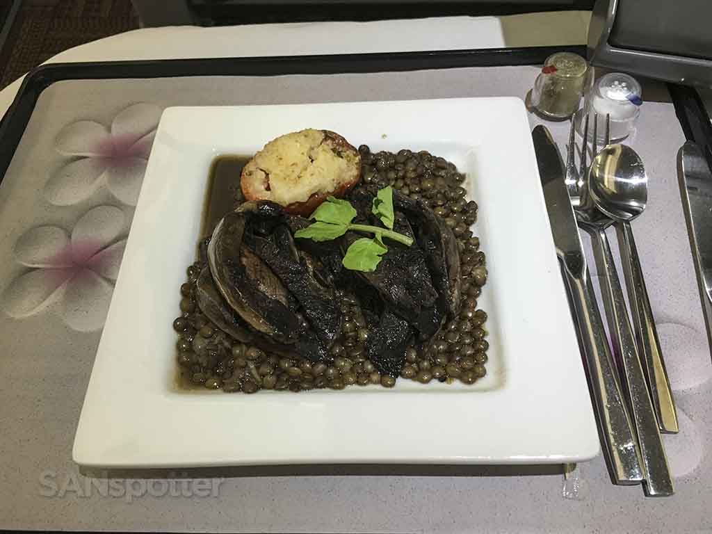 Hawaiian airlines first class dinner