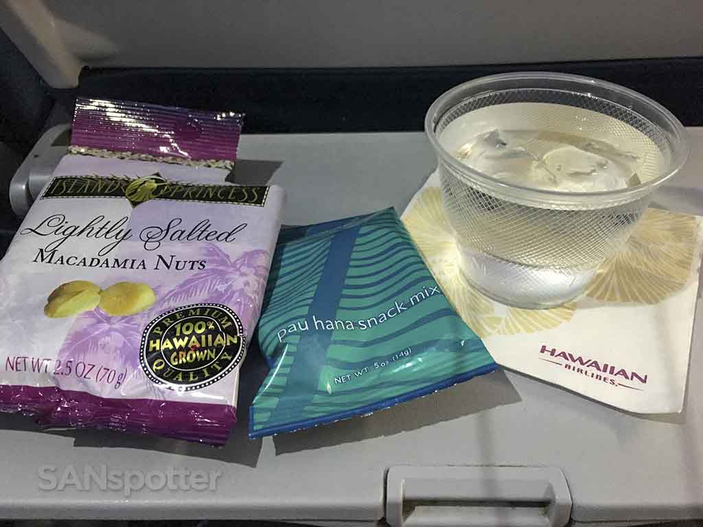 Hawaiian airlines premium economy snacks