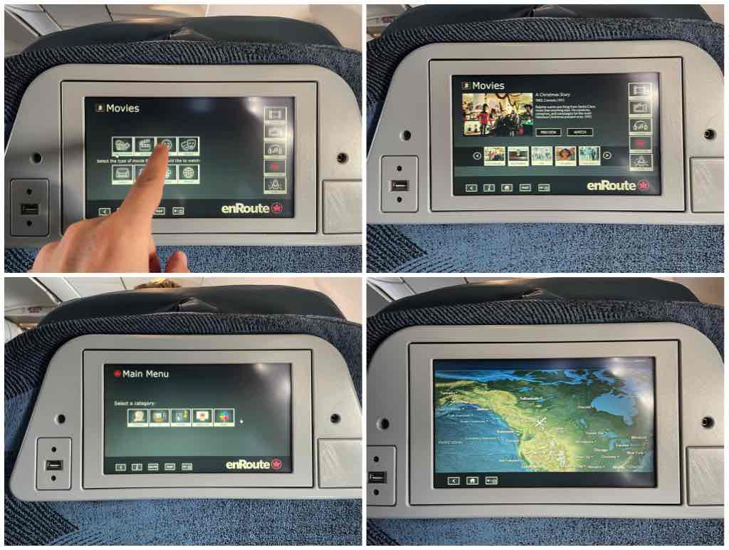 Air Canada video screens a321