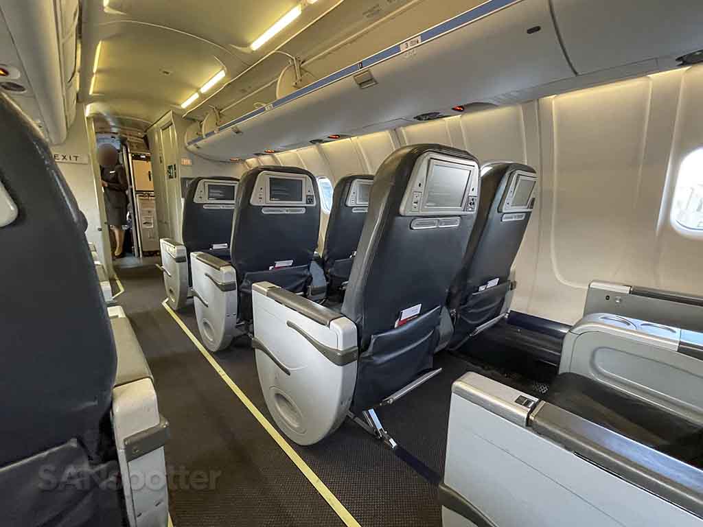 Air Canada express (jazz) CRJ-900 business class seats looking forward 