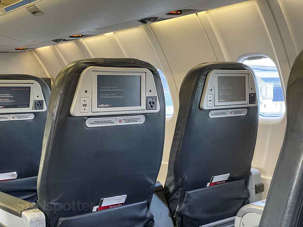 Air Canada express (jazz) CRJ-900 business class video screens 