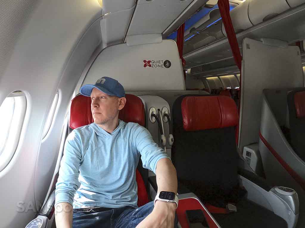 SANspotter in AirAsia X A330-300 business class seat