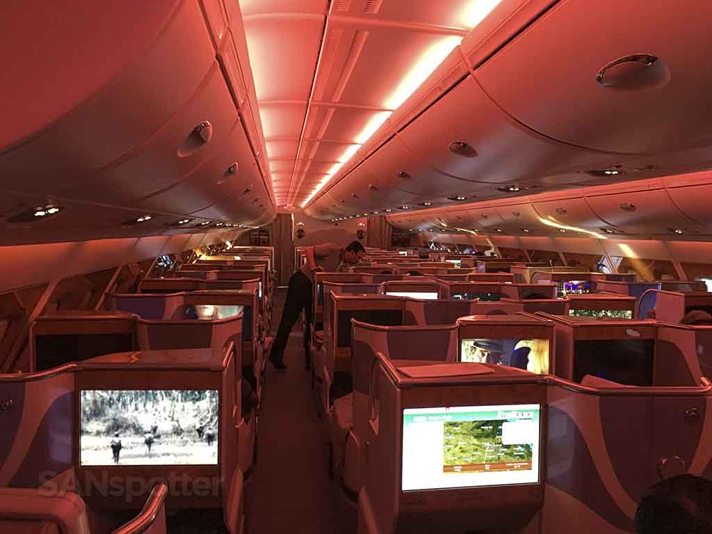 Emirates A380 business class upper deck