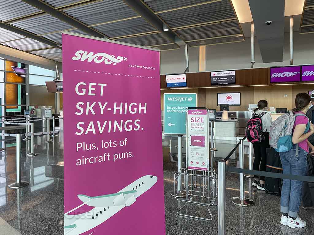 Swoop airlines check in area SAN