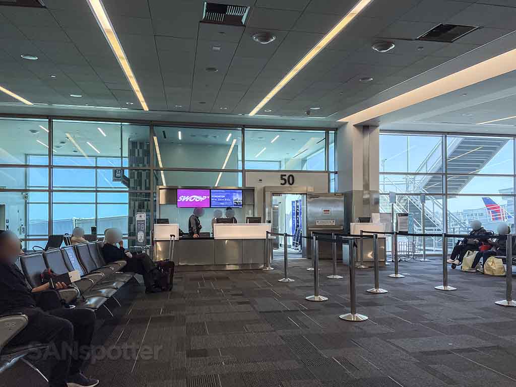 Swoop boarding gate San Diego airport