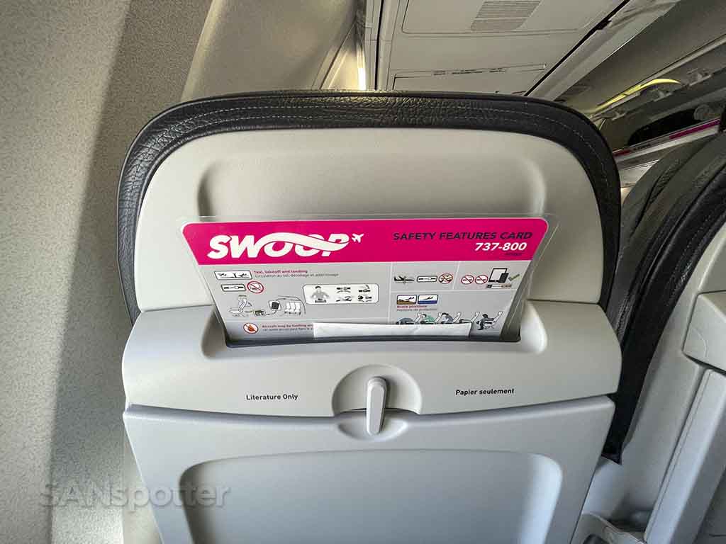 Swoop 737-800 safety card 