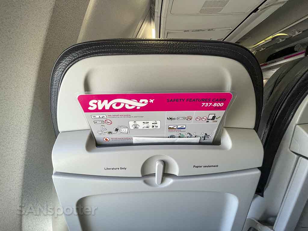 Swoop 737-800 safety card