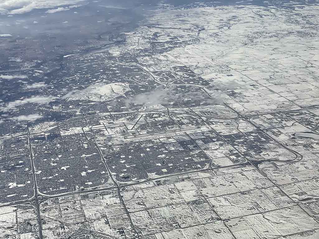Flying over Calgary airport 