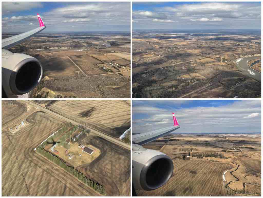 Landing at the Edmonton airport