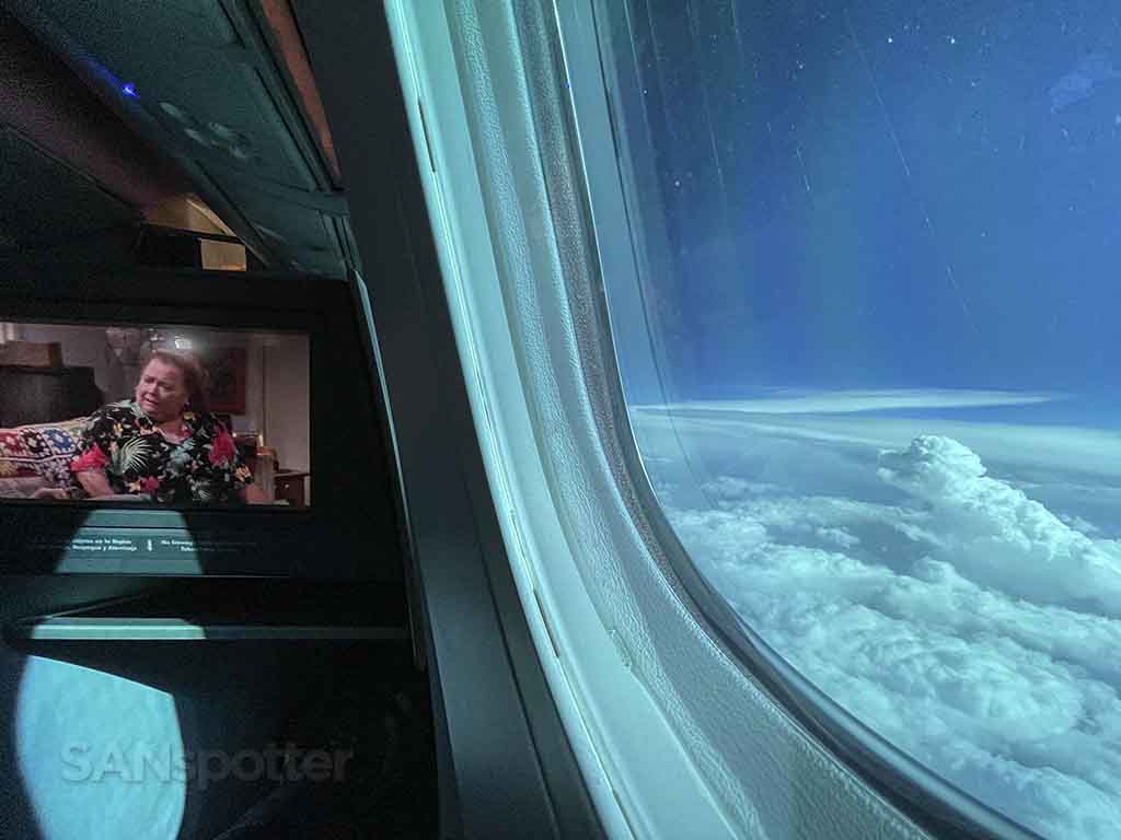 Watching TV while flying