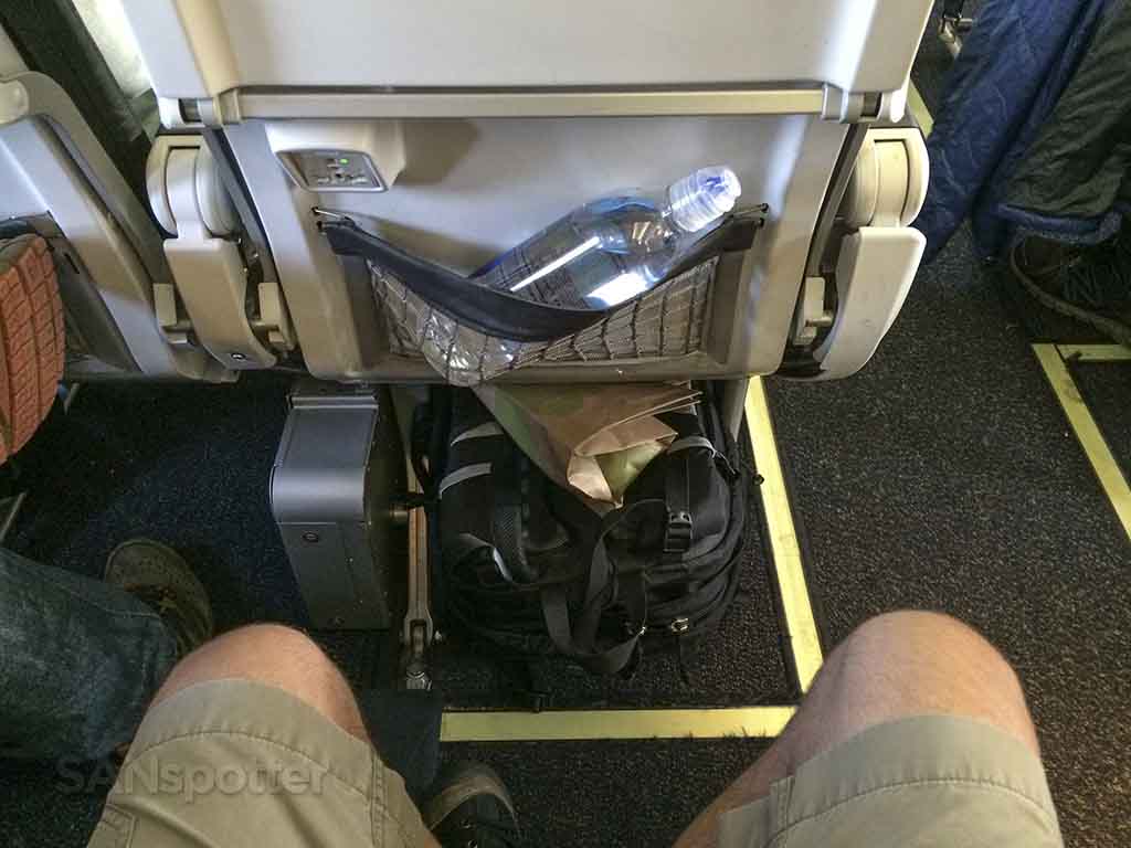 under seat bag in exit row