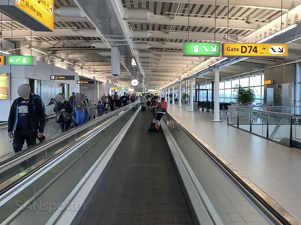 Amsterdam airport moving walkways