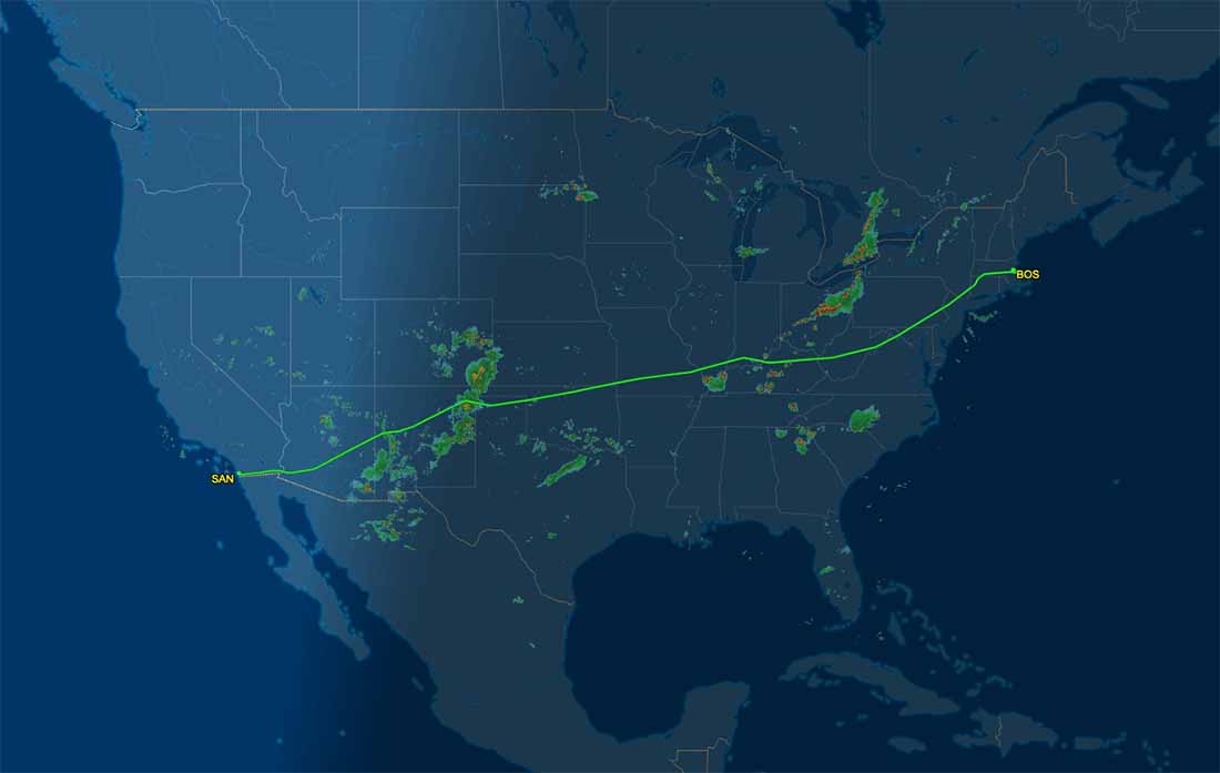 DL573 flight track