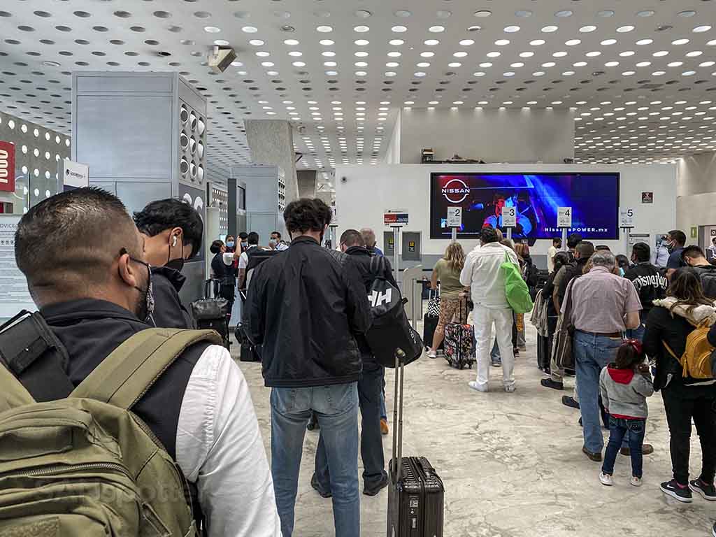 Boarding flight to Tijuana Mexico City airport gate 66