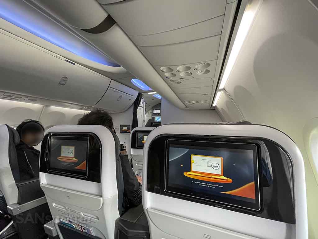 Aeromexico 737 max 9 business class cabin looking forward