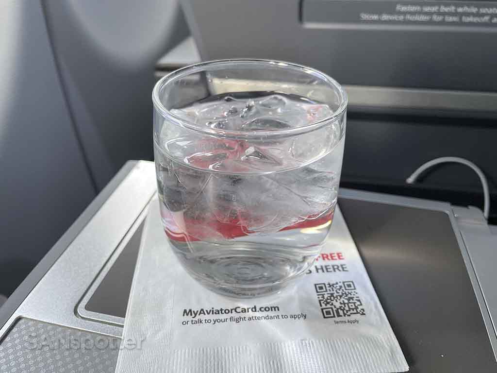 American Airlines first class drink glass