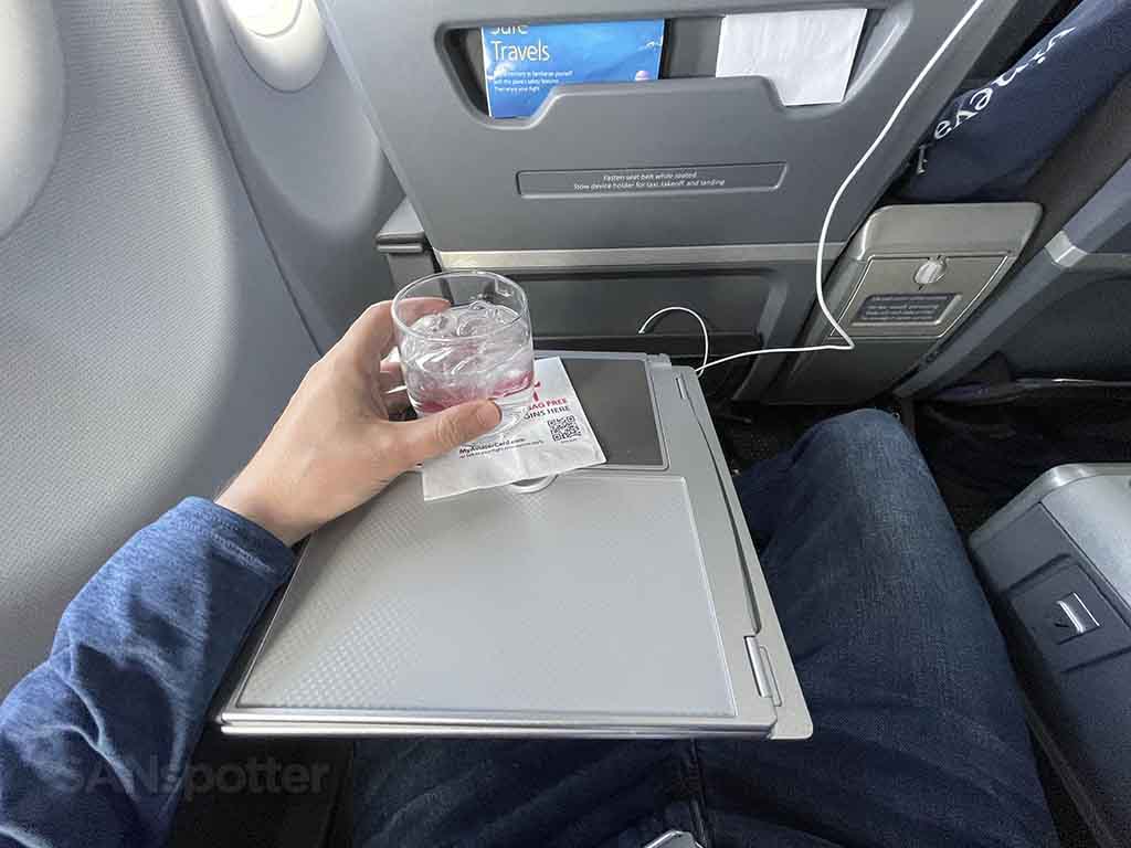 American Airlines domestic first class drink service 