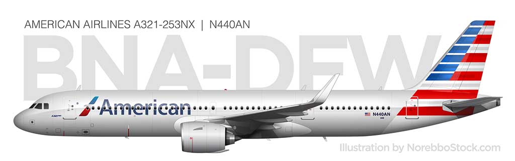 American Airlines A321neo side view