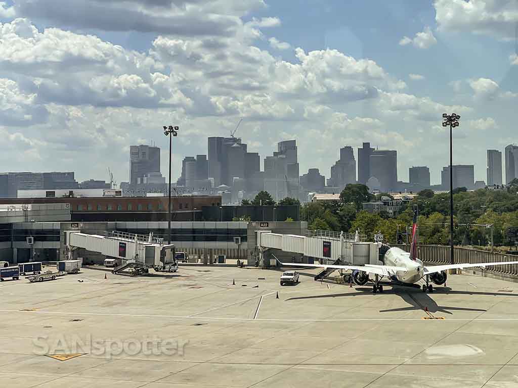 View of downtown from Boston Logan airport