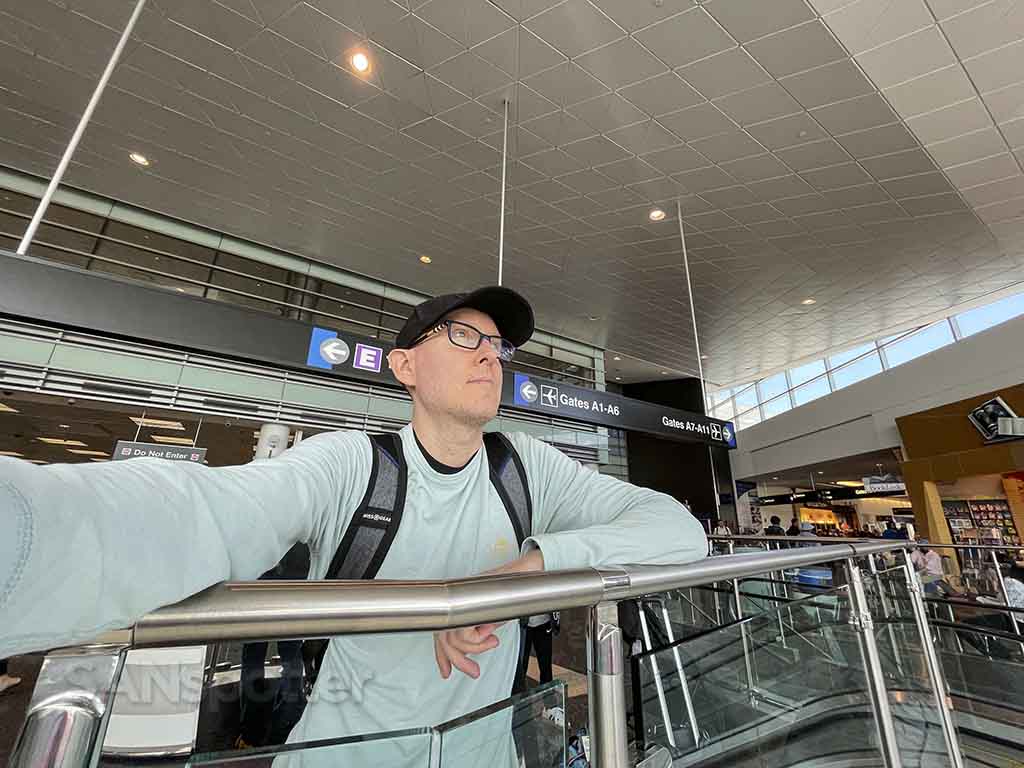 SANspotter selfie Boston Logan airport terminal A