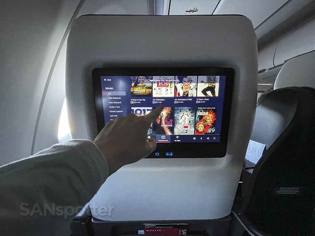 Delta A321neo first class movies and tv shows