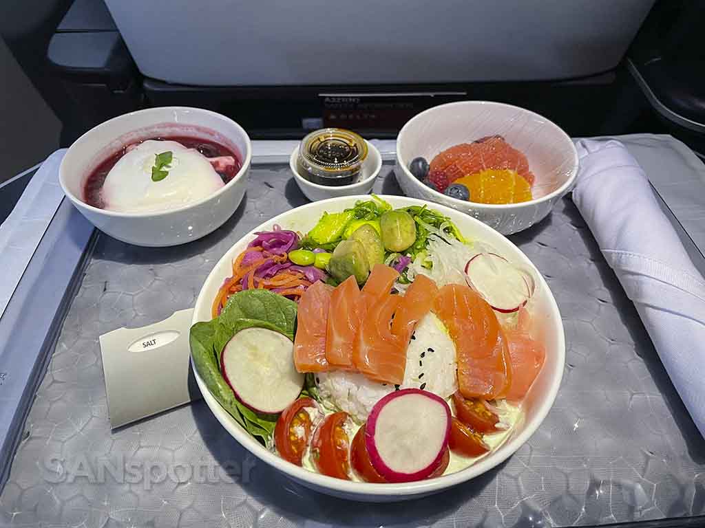 Delta air lines domestic first class poke bowl