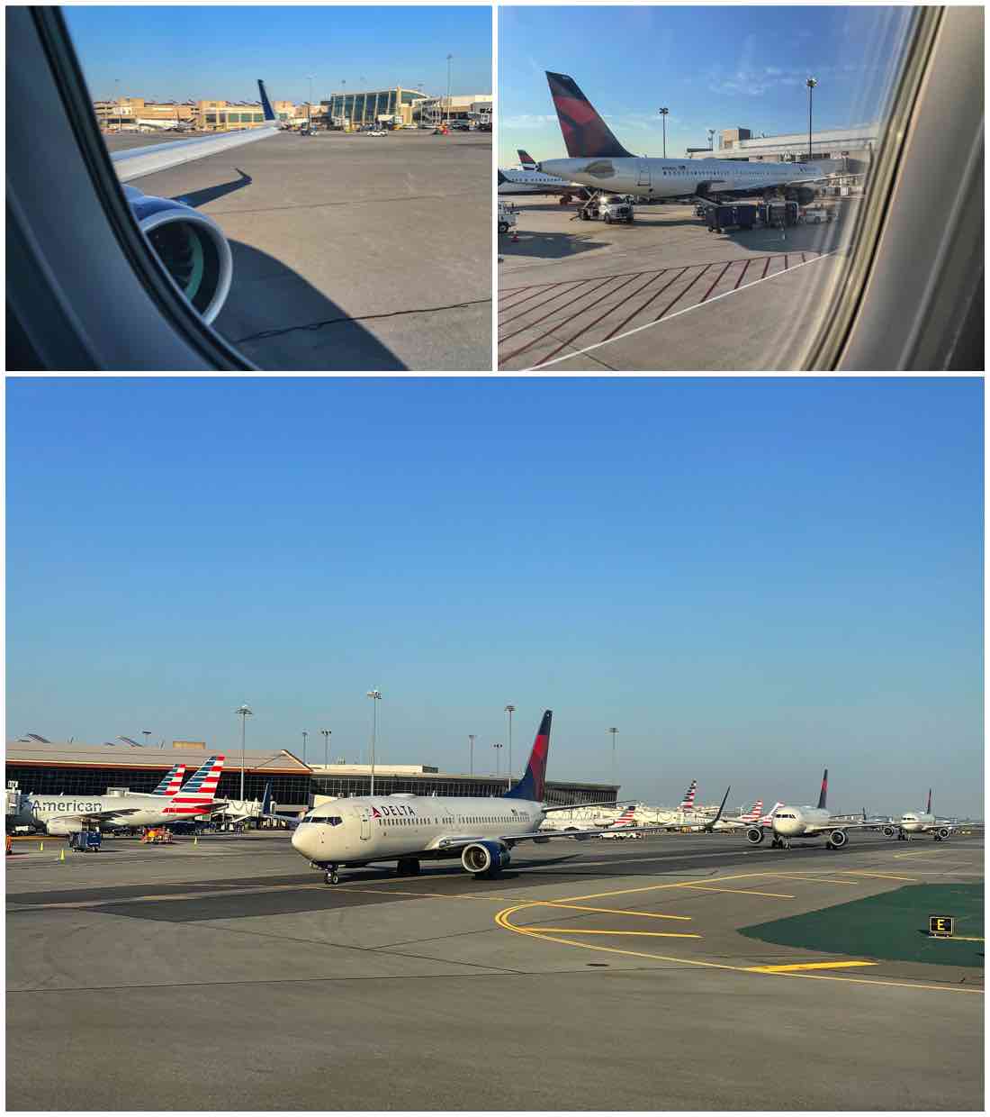 Views of Boston airport taxi to runway