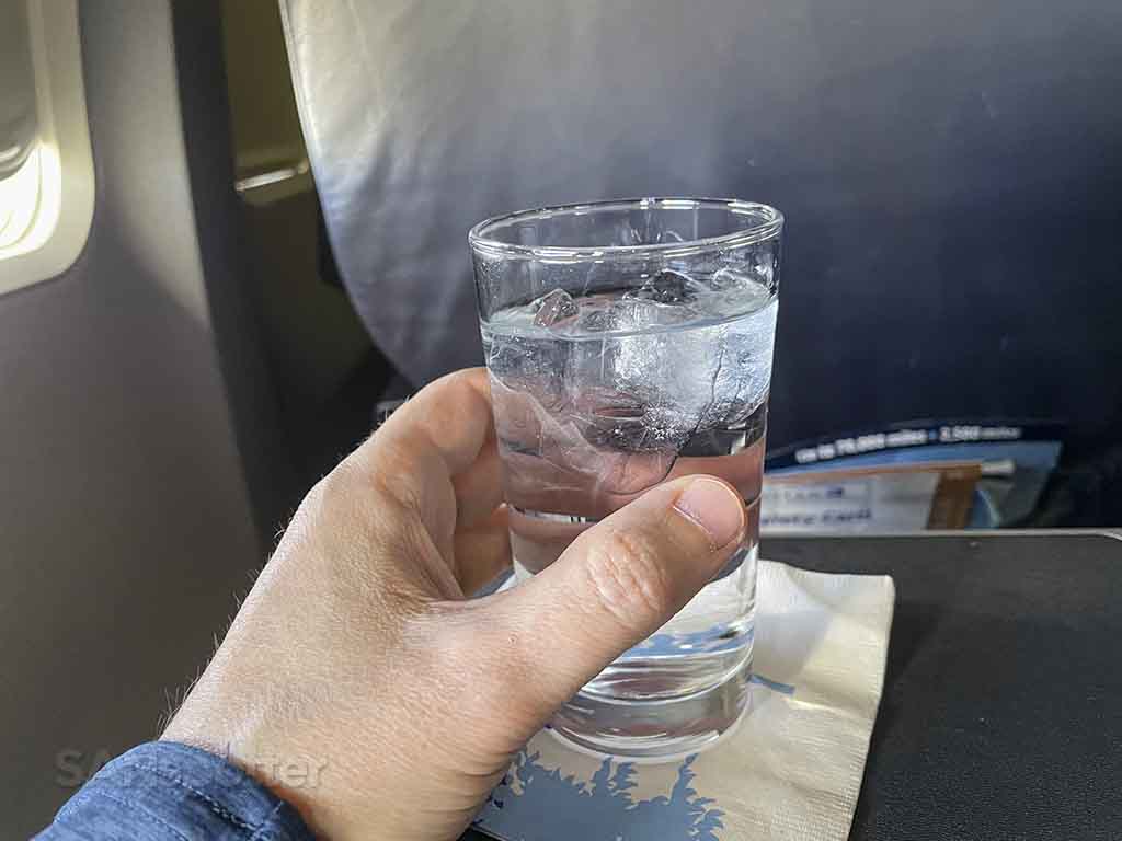 United airlines domestic first class drink glass