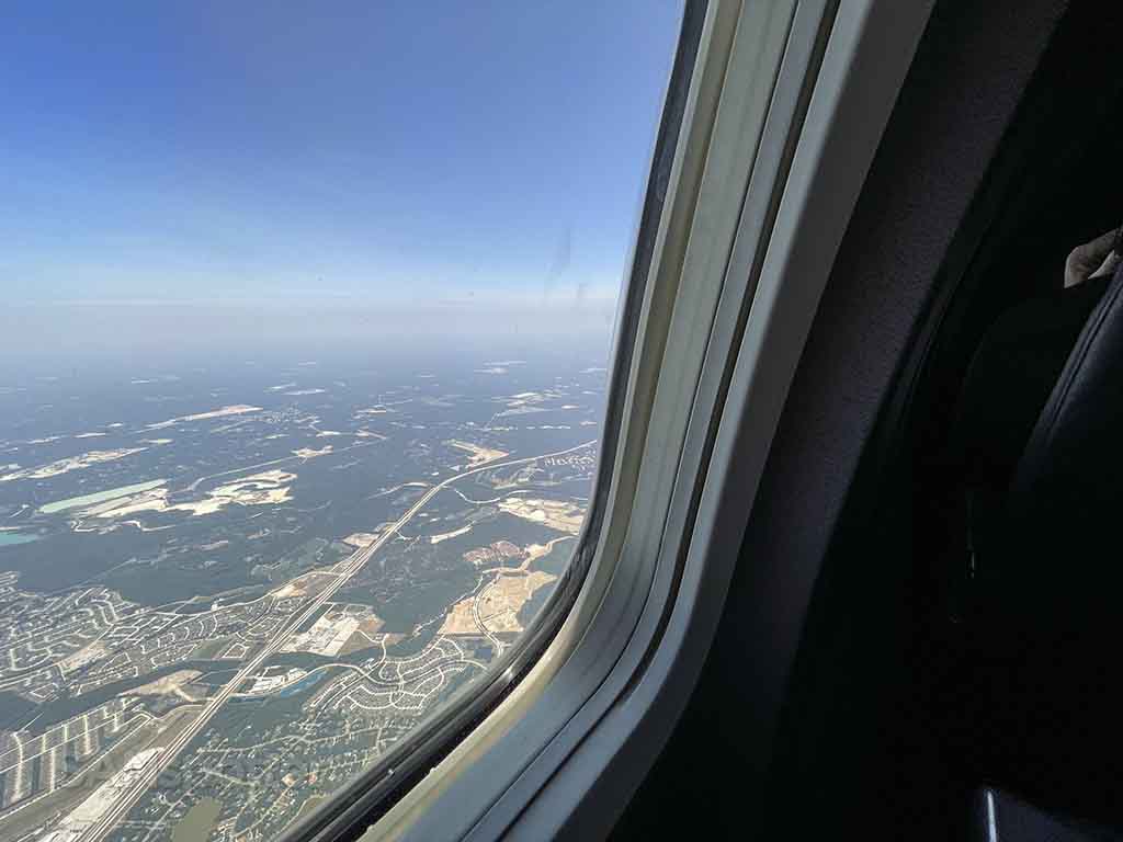 View of Houston from airplane window