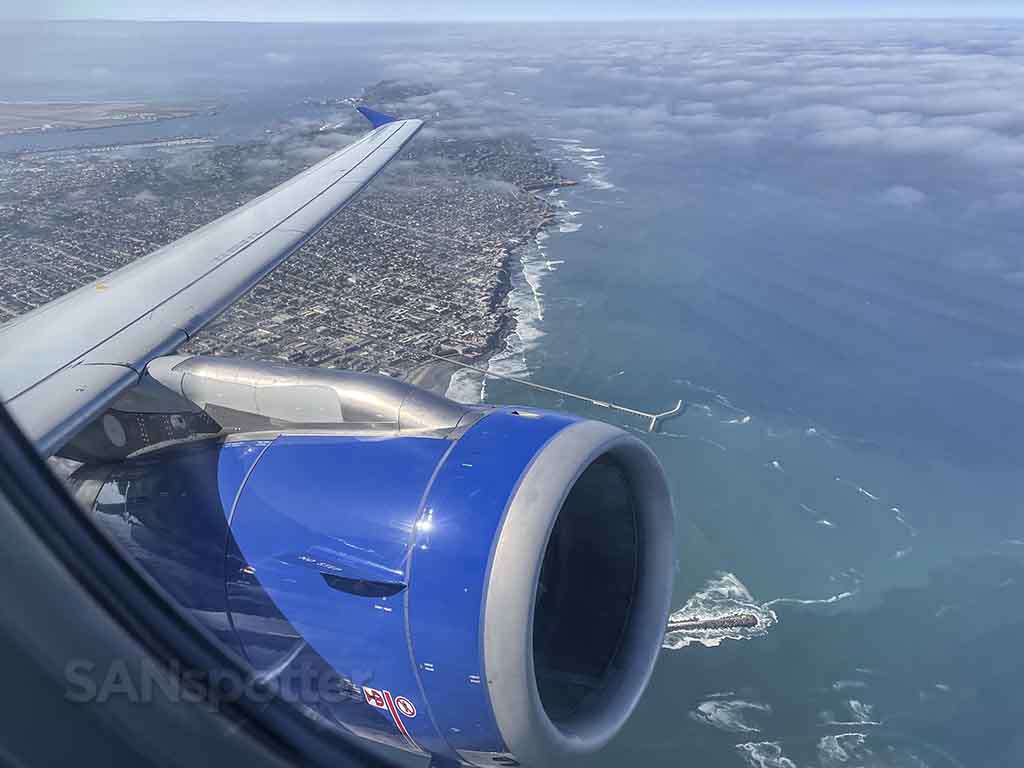 View of Point Loma after takeoff from SAN