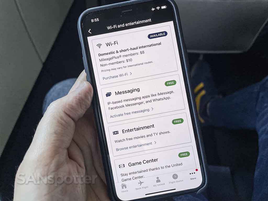 United streaming in flight entertainment options