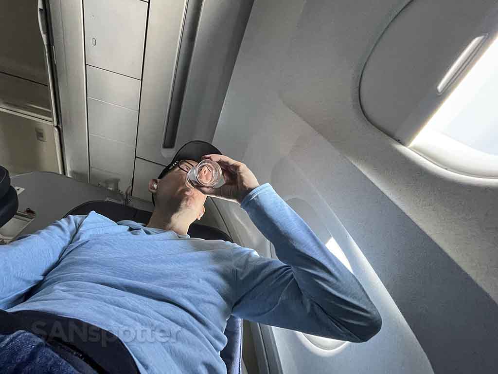 SANspotter taking a drink in first class 