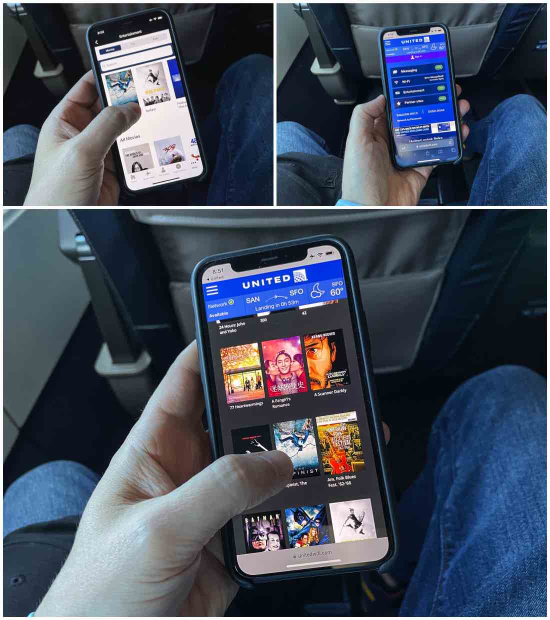United airlines video streaming content