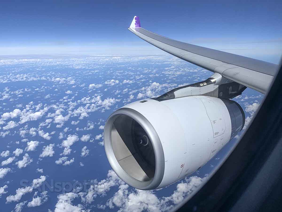 Hawaiian airlines A330-200 engine and wing