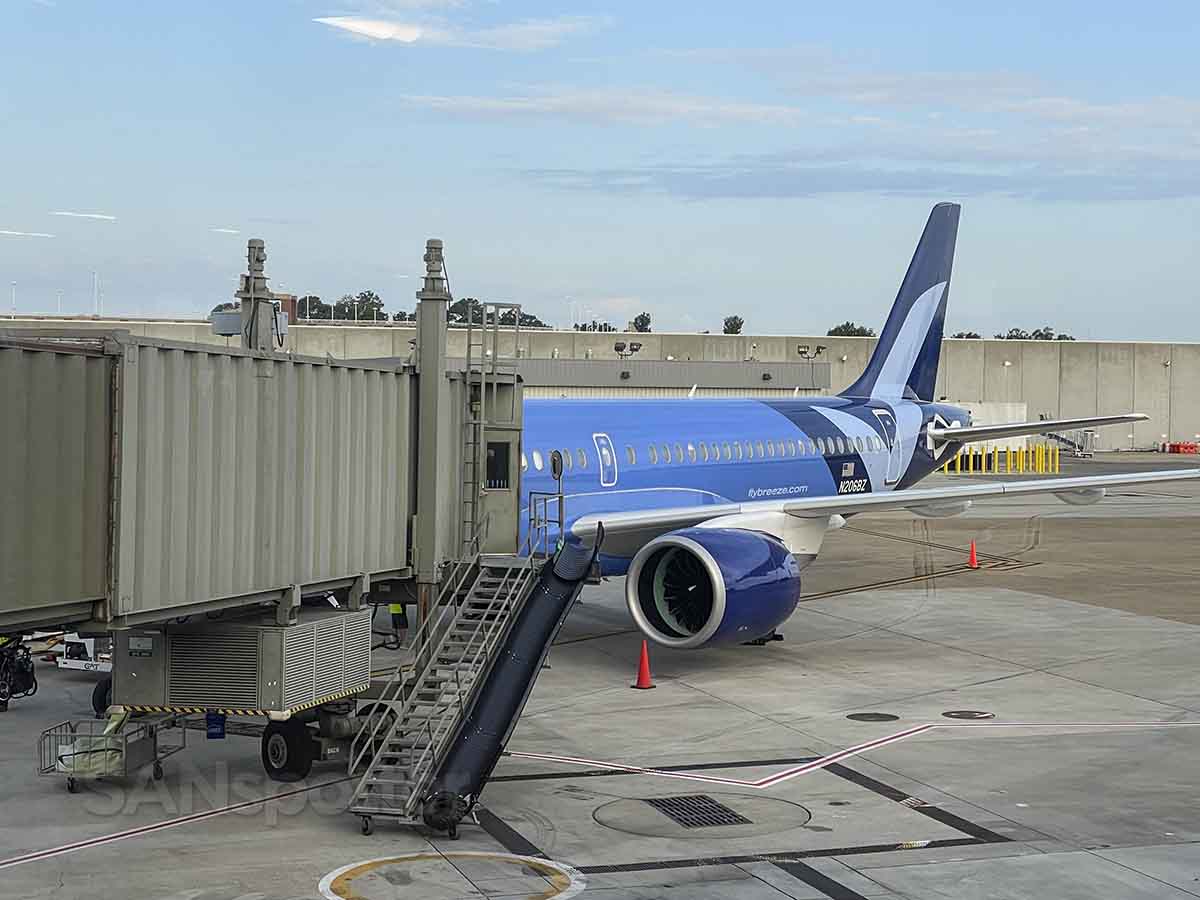 Breeze Airways a220-300 N206BZ parked at gate Richmond airport