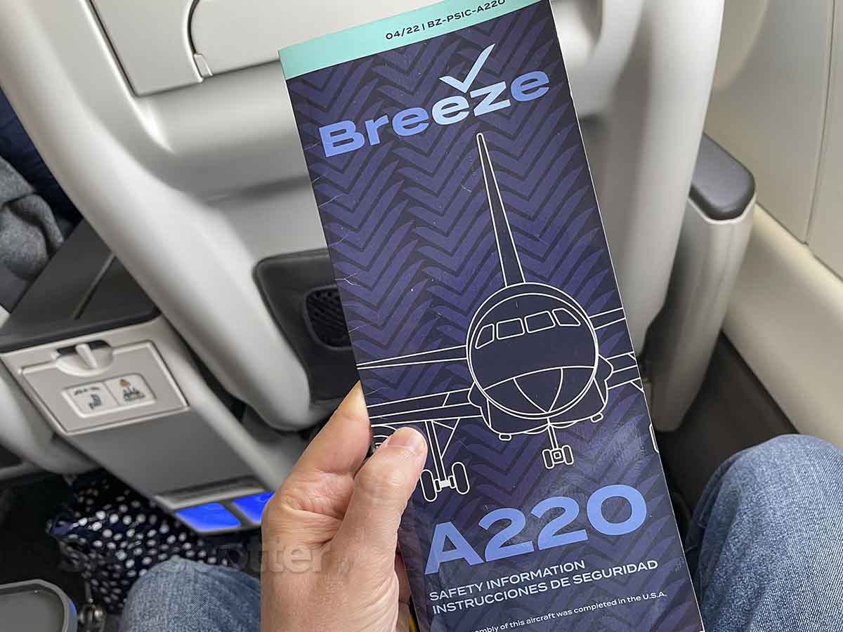 Breeze airways a220-300 safety card