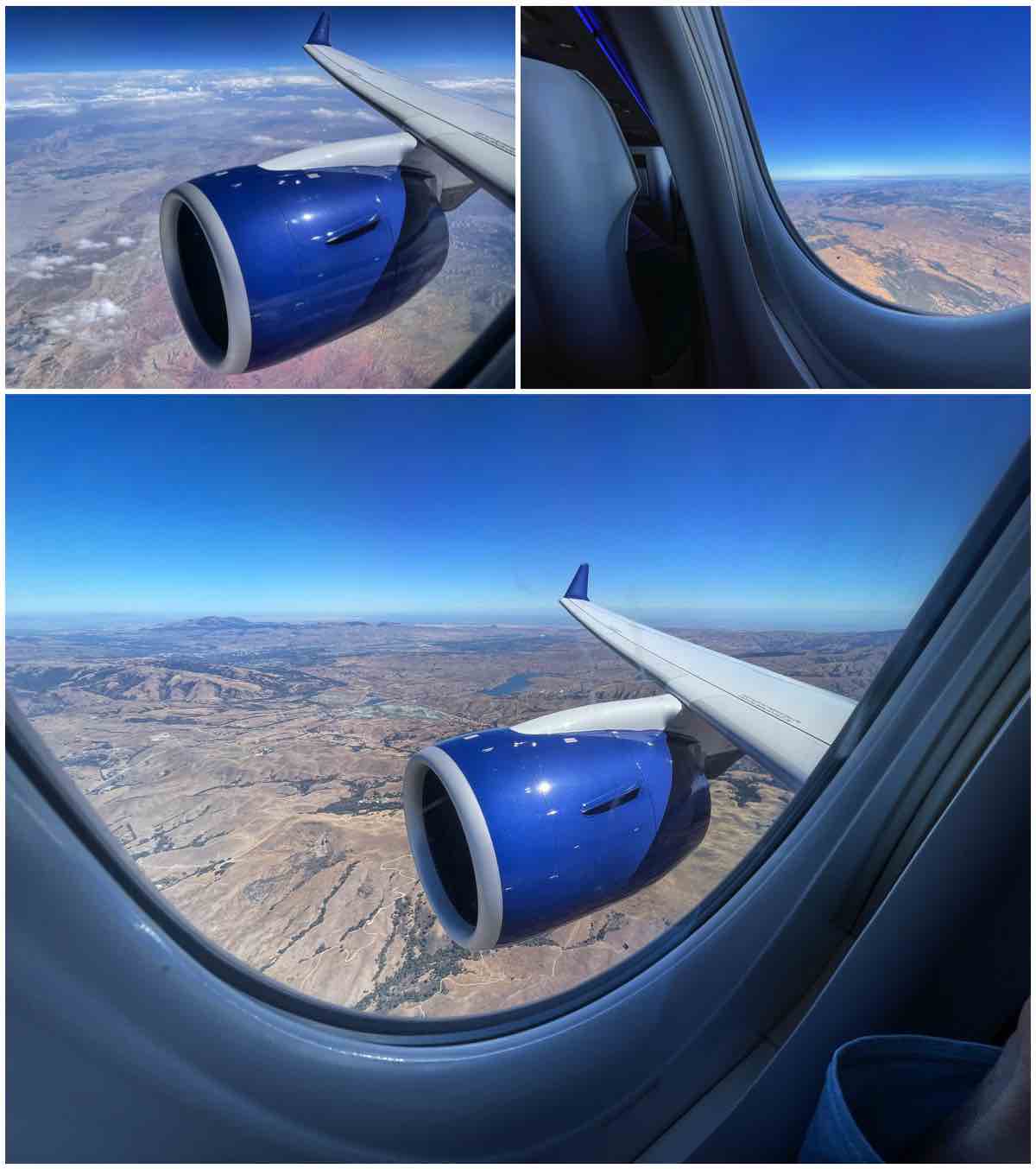 breeze airways a220-300 flying over Sierra Nevada mountains