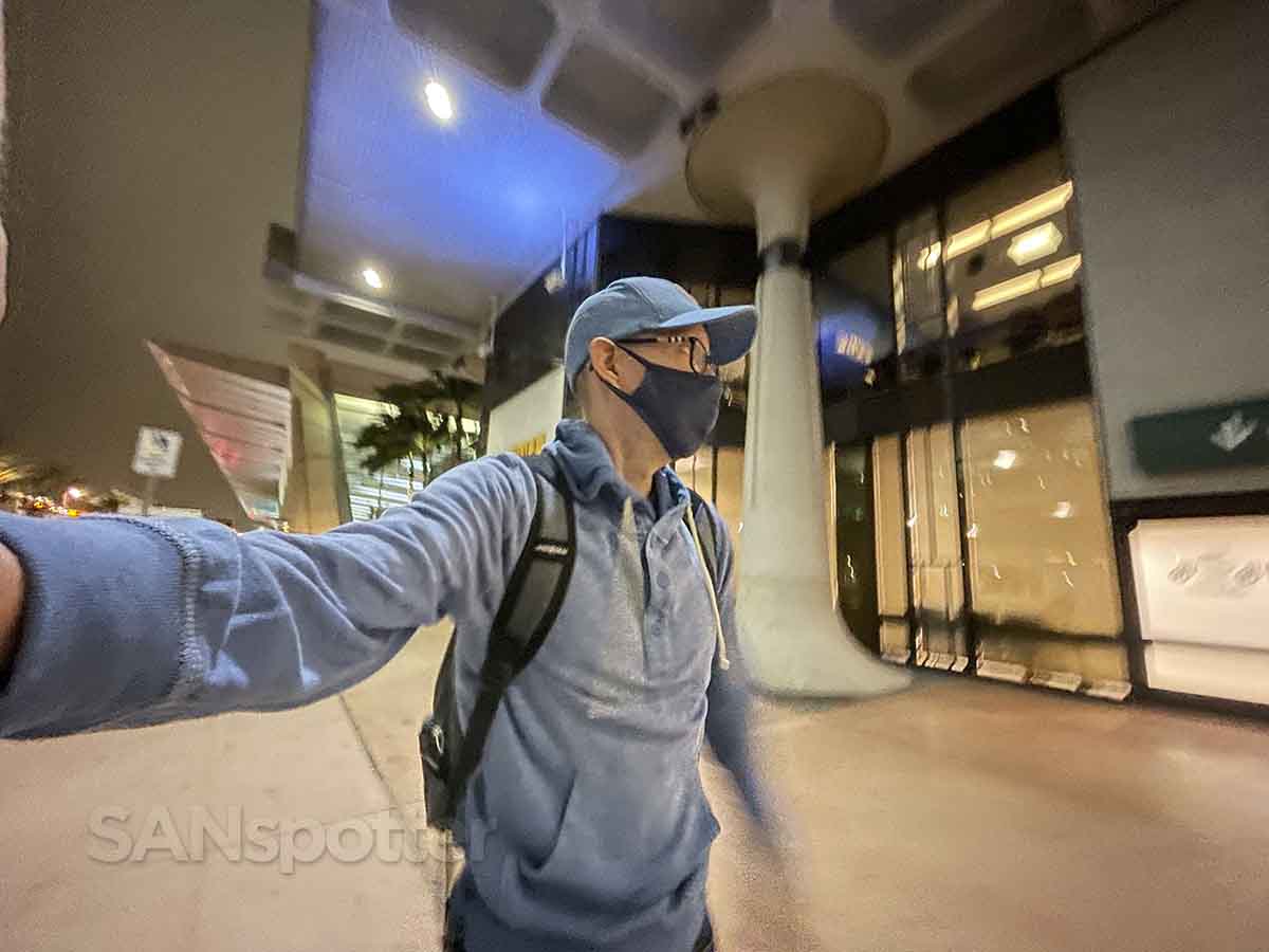 SANspotter walking outside of terminal 1 San Diego Airport