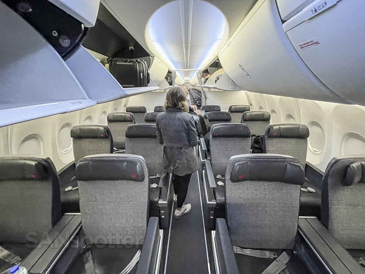 Air Canada 737 max 8 bulkhead business class cabin