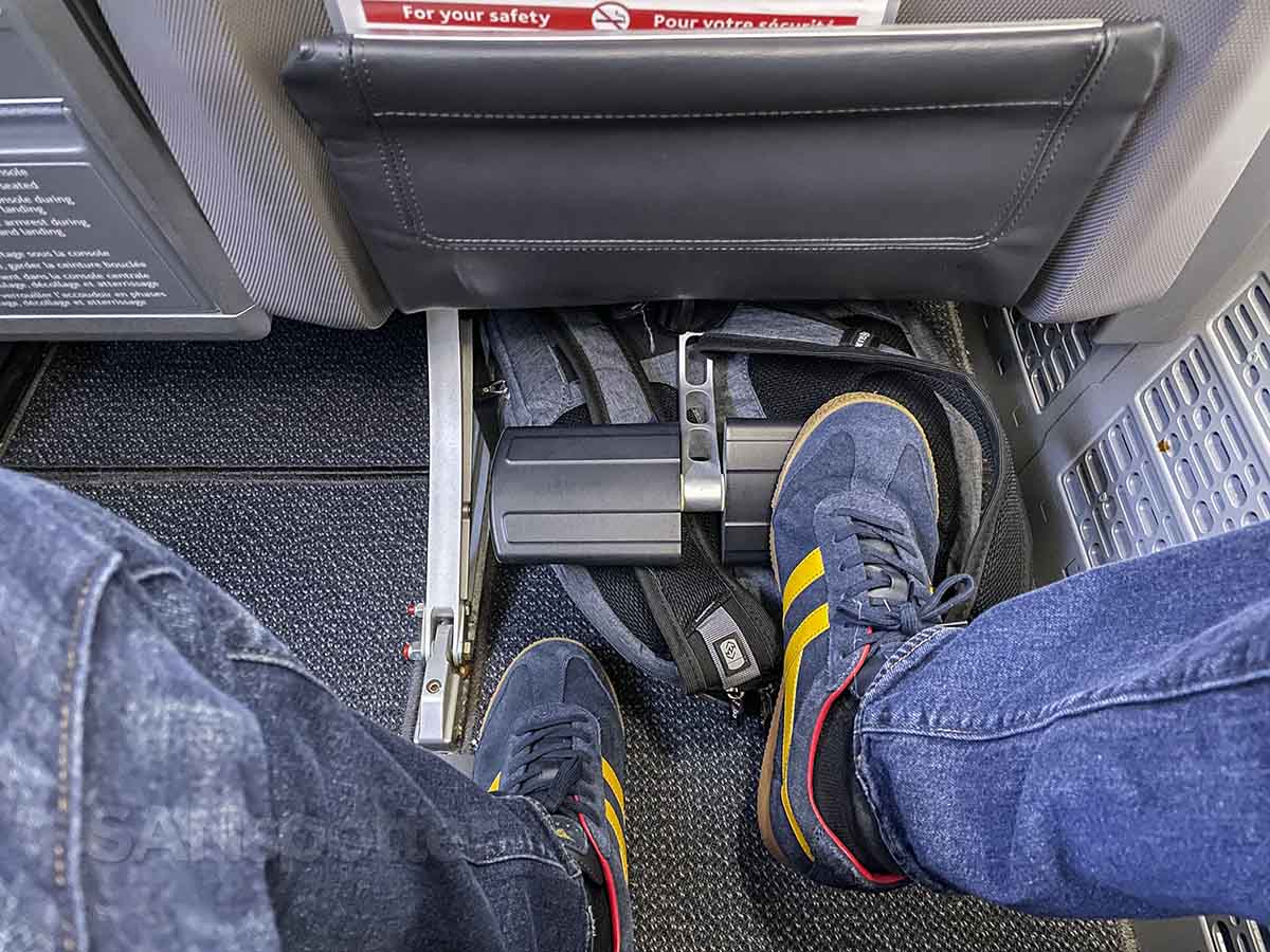 Air Canada 737 max 8 business class foot rest