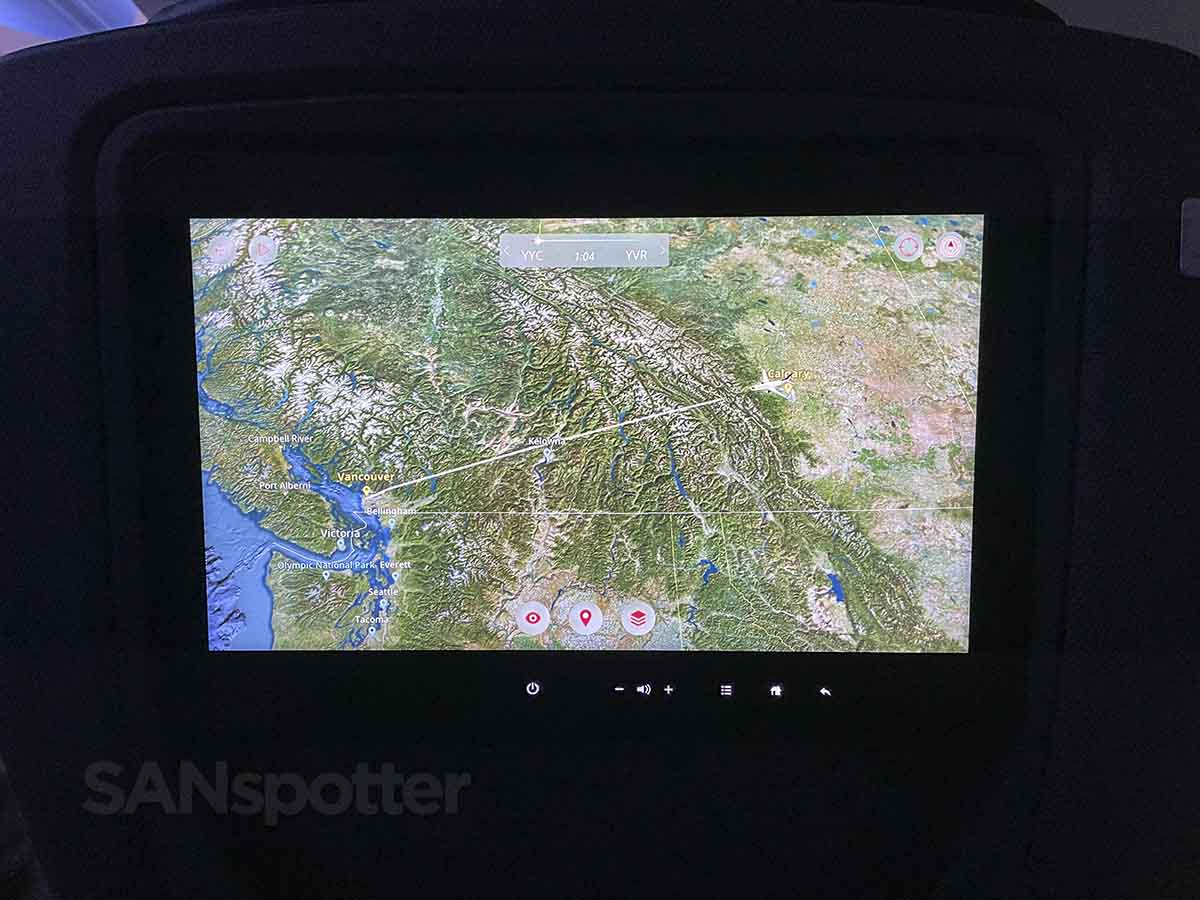 Air Canada in flight map