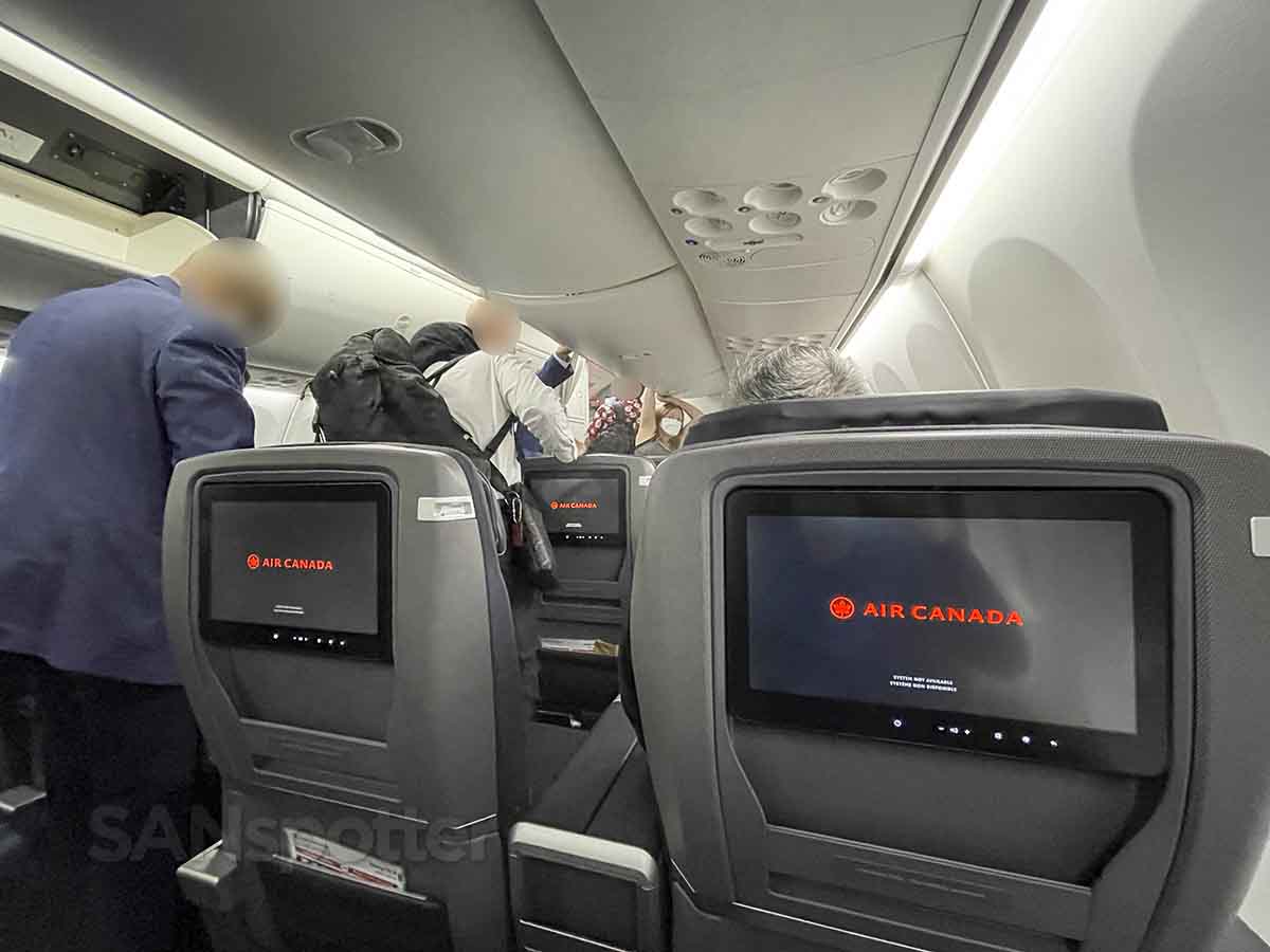 Air Canada 737 max 8 business class seat backs