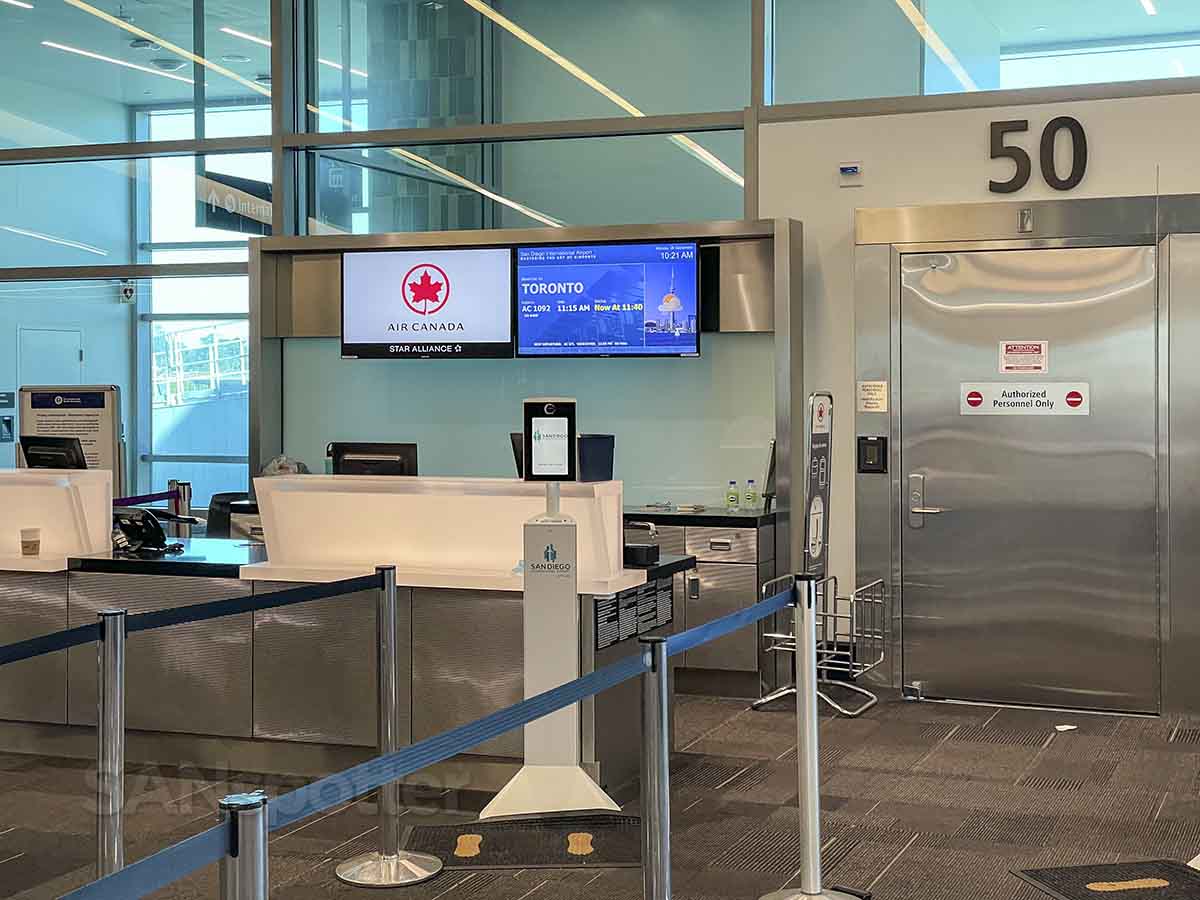 Gate 50 air Canada San Diego airport