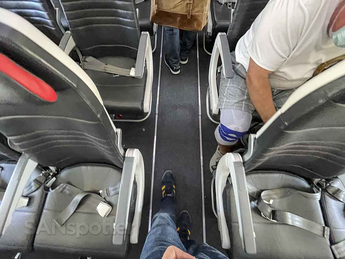 Air Canada 737 max 8 economy aisle