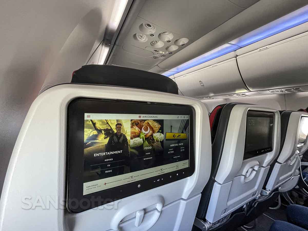 Air Canada 737 max 8 video screens 