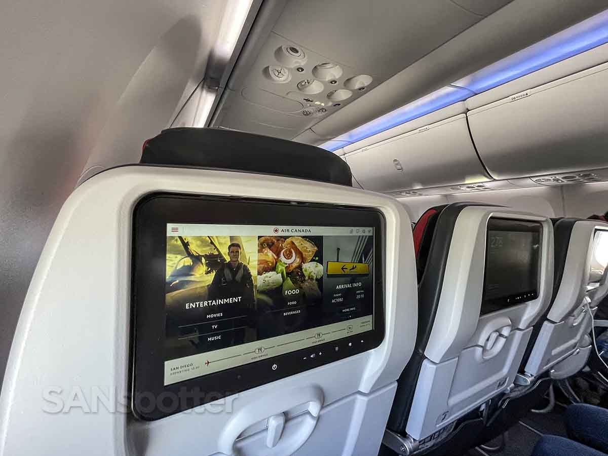 Air Canada 737 max 8 video screens