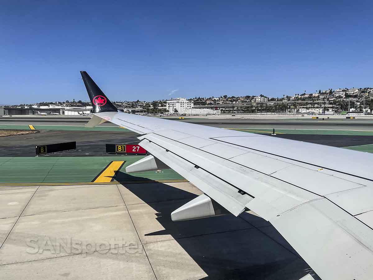 Air Canada 737 max 8 taxi for takeoff SAN