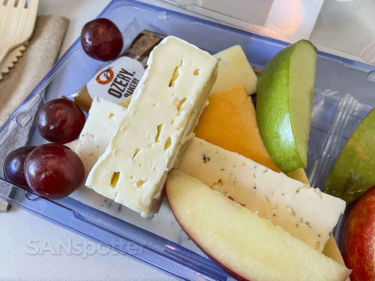Air Canada economy class food for purchase cheese plate