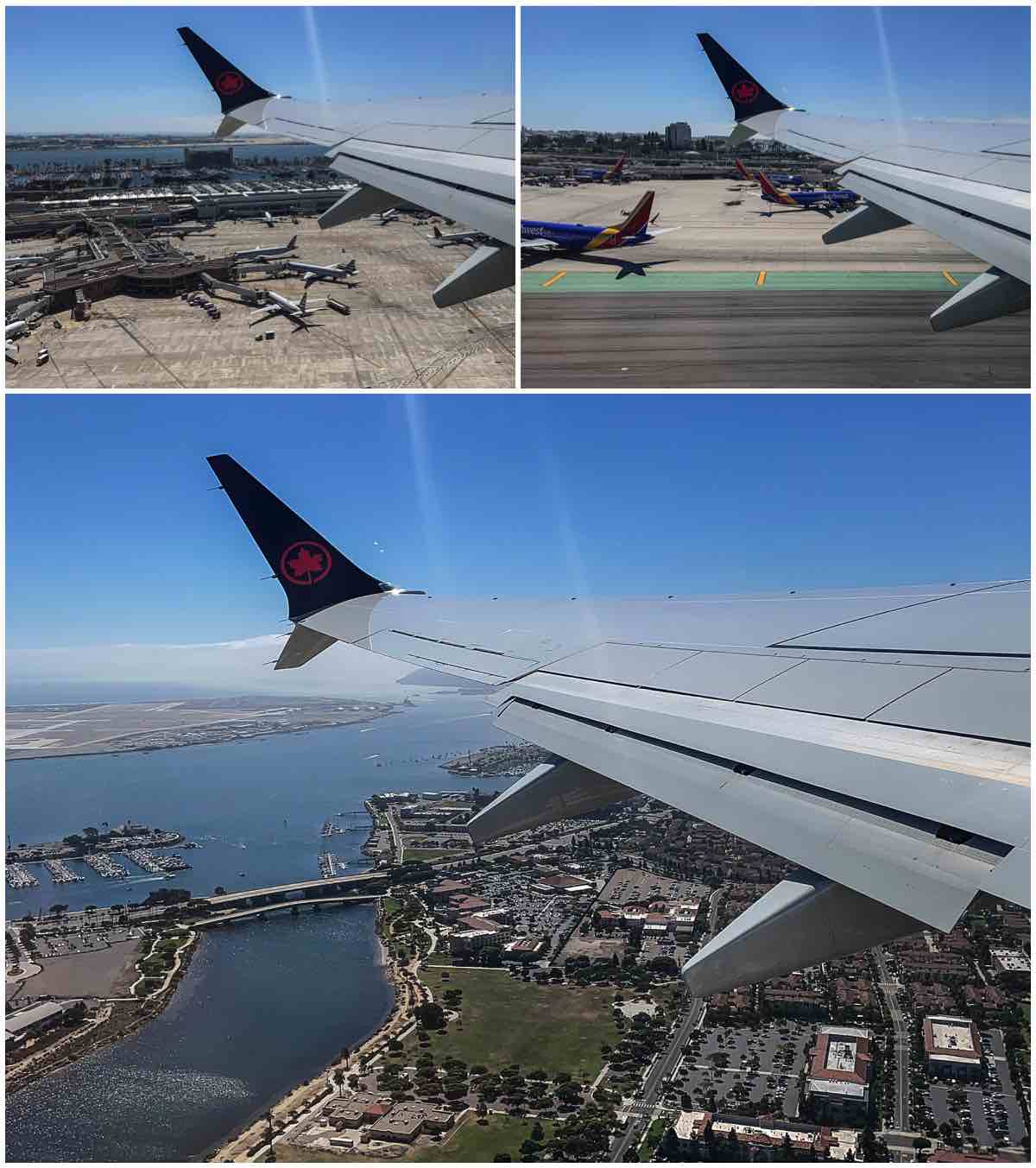 Taking off from SAN in an air Canada 737 max 8